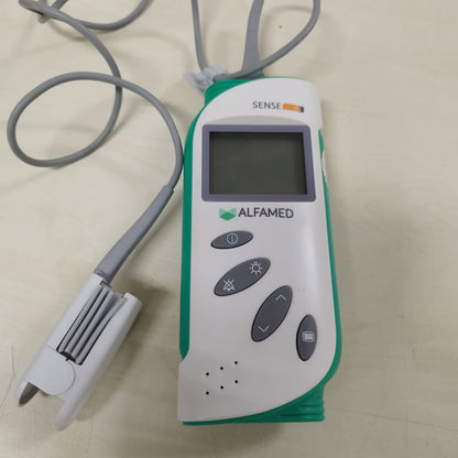 Oxímetro Alfamed SENSE 10, com Sensor Boca de Jacaré e Estojo - Usado