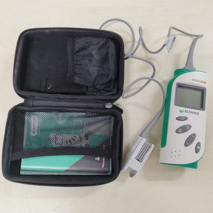 Oxímetro Alfamed SENSE 10, com Sensor Boca de Jacaré e Estojo - Usado